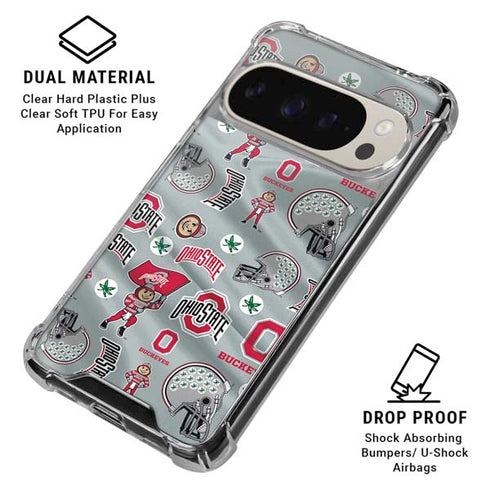 Ohio State University Pattern Google Pixel 9 Pro XL Clear Case